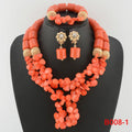 Traditional Nigerian Wedding Artificial Coral Beads Bridal Jewelry Sets African
