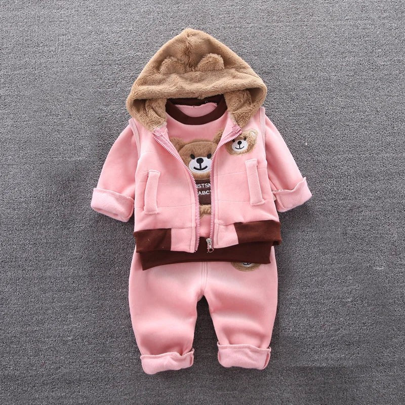 3pc/Set Animal Bear Baby Set For Newborn Winter Infant Clothing Sets Super Keep