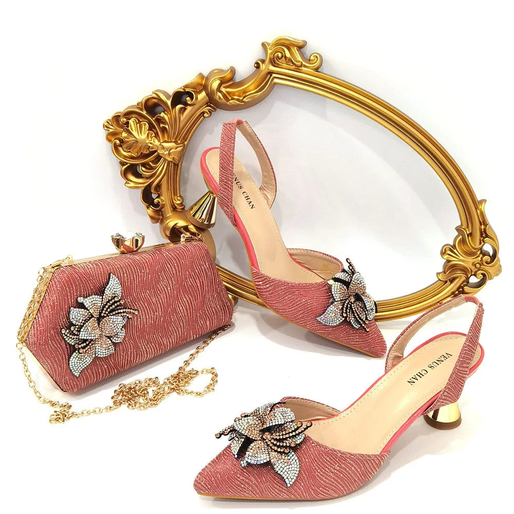 Rhinestone Flower Spike Heel Pumps — Mary Jane Pointed Toe | Black · Green · Pink · Multi | EU 37–43