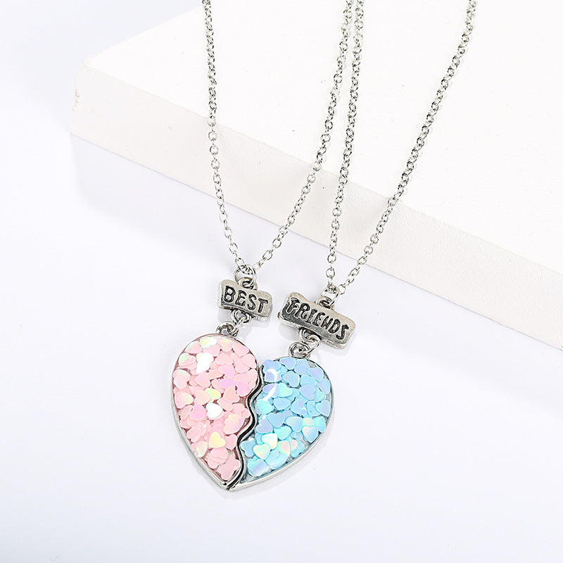 Epoxy Cartoon Alloy Jewelry New Sequin Love Heart Shape