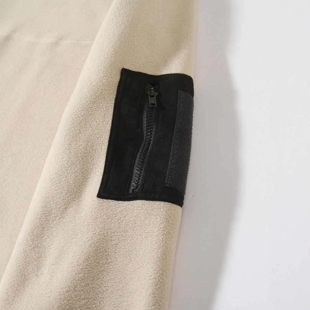 Men's Premium Coral Fleece Pullover Coat - Stand Collar Long Sleeve Winter Jacket