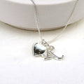 Personalised Initial Puff Heart Charm Necklace