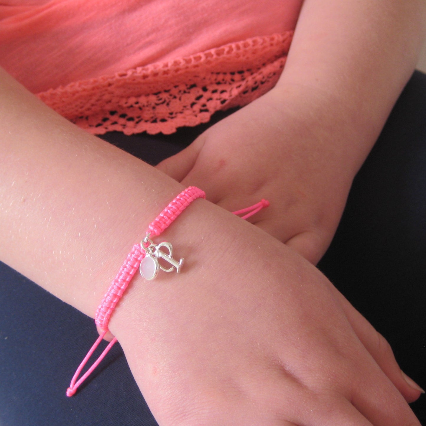 Personalised Children's Friendship Bracelet - Initial & Birthstone