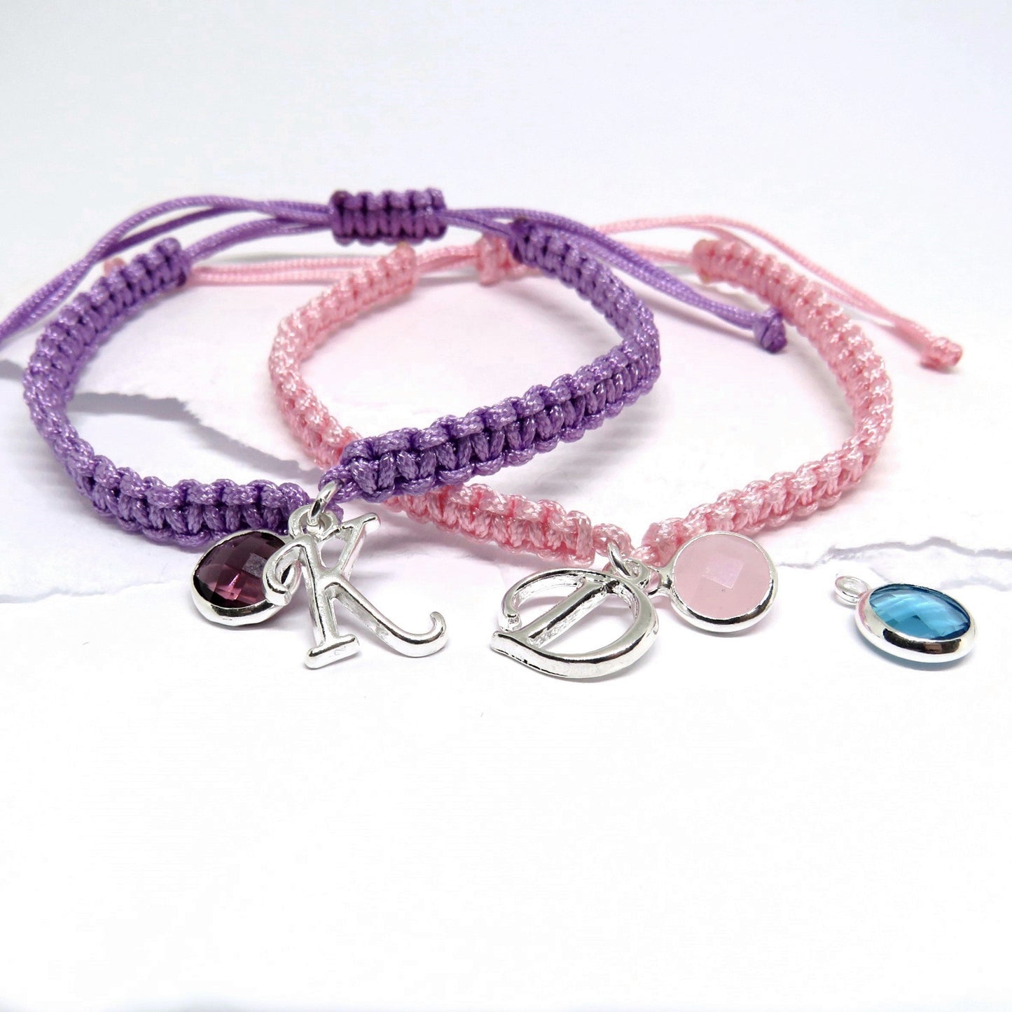 Personalised Children's Friendship Bracelet - Initial & Birthstone
