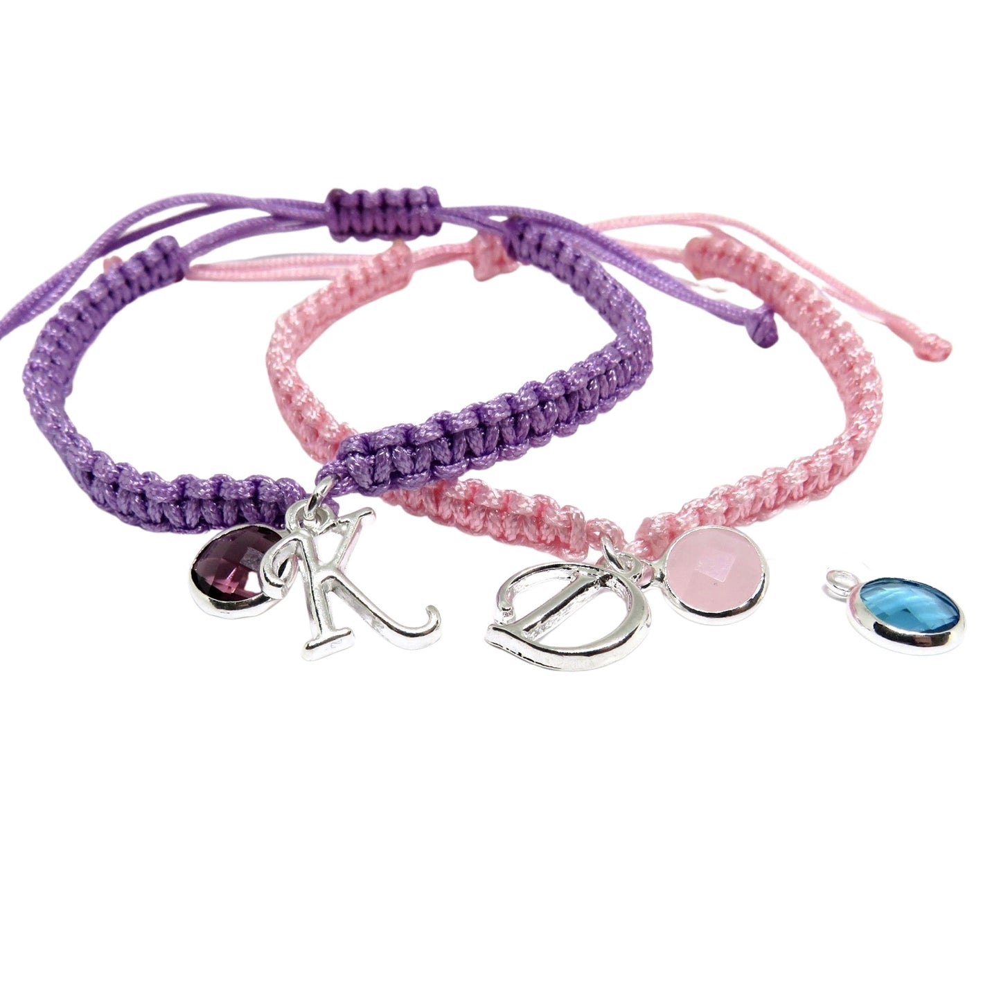 Personalised Children's Friendship Bracelet - Initial & Birthstone