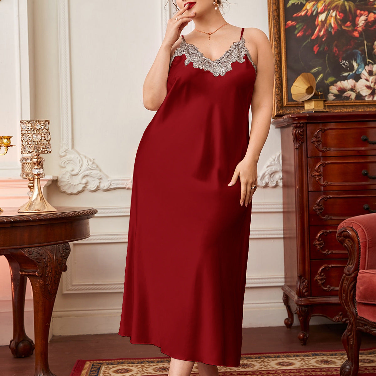 Women's Long Silk-like Casual Homewear