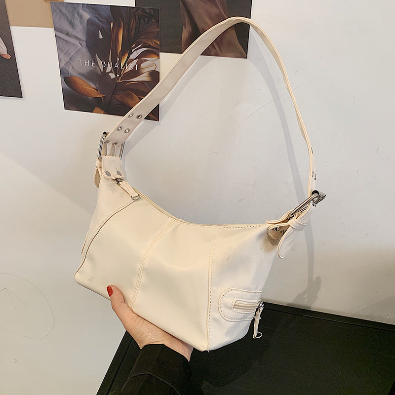 Fashion Retro Solid Color One Shoulder New Western Style All-matching Underarm Women's Bag