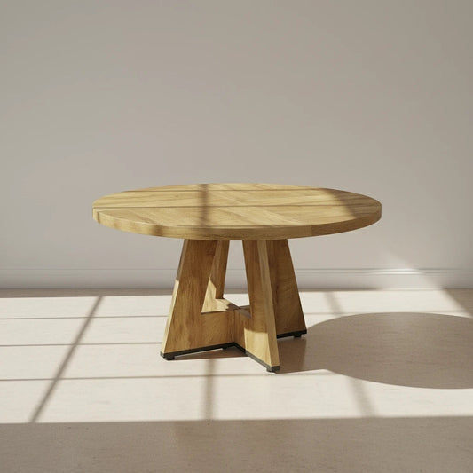 "The Somerset" Round Oak Pedestal Dining Table