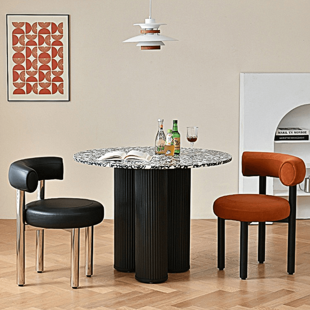 Martinez Small Round Dining Table, Marble