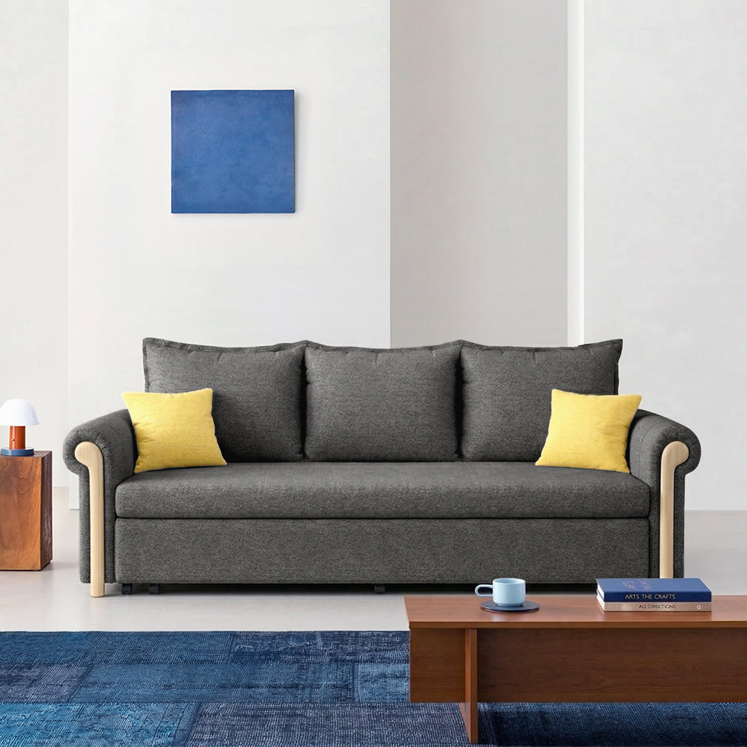 Braylene Two Seater Sofa Bed, Linen