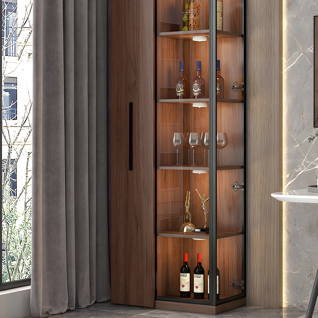 Wavecrest Cocktail Cabinet, Bar With Doors, Wood