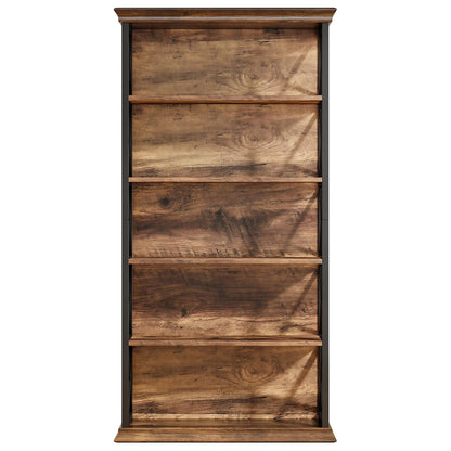 180cm 5-Tier Rustic Industrial  Bookcase - Large Open Shelf Display & Storage