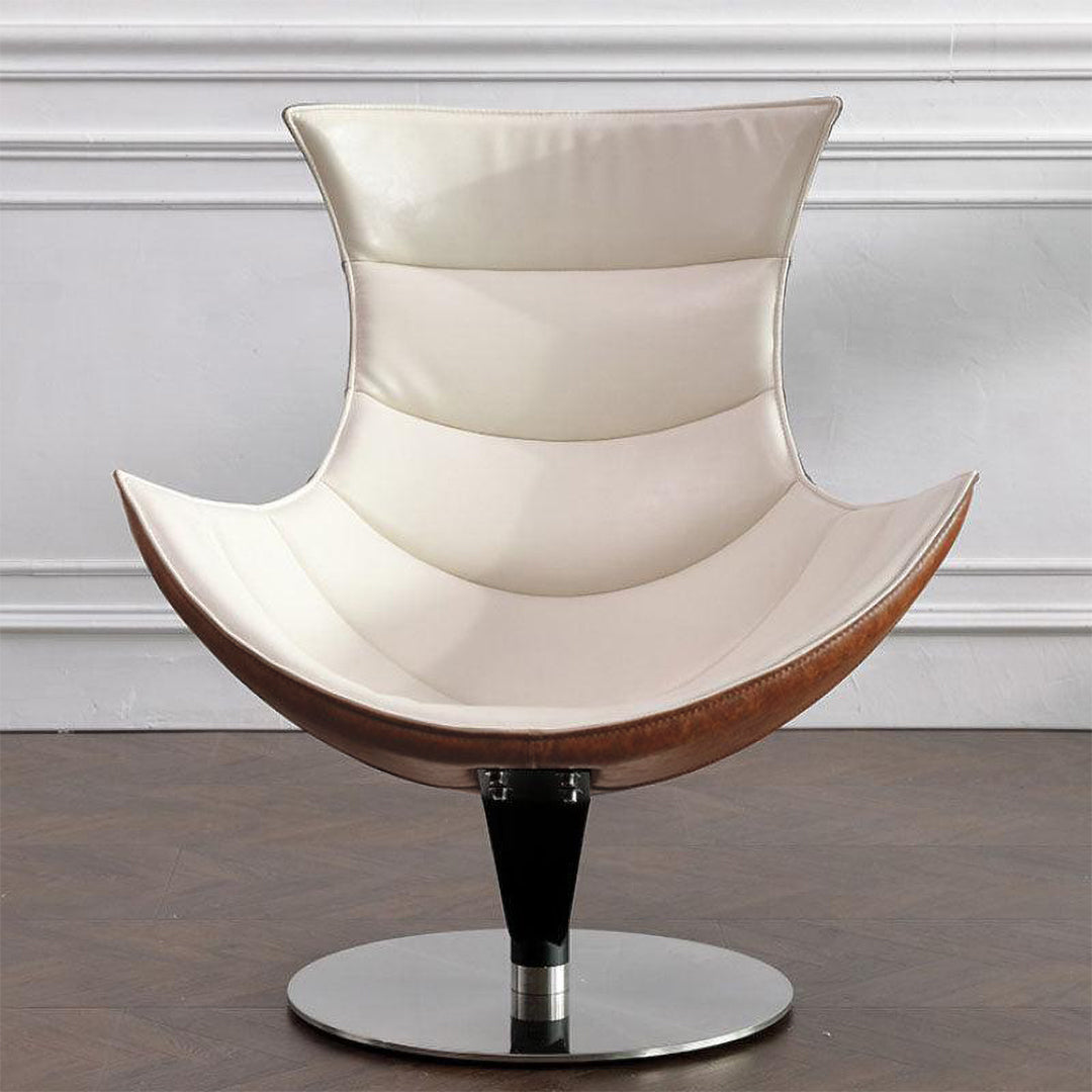 Lobster Swivel Lounge Chair With Ottoman, Walnut Texture