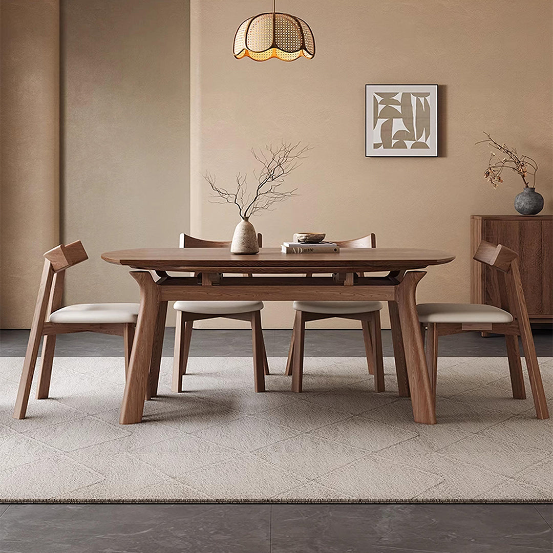Aitken Round Folding Dining Table, Solid Wood