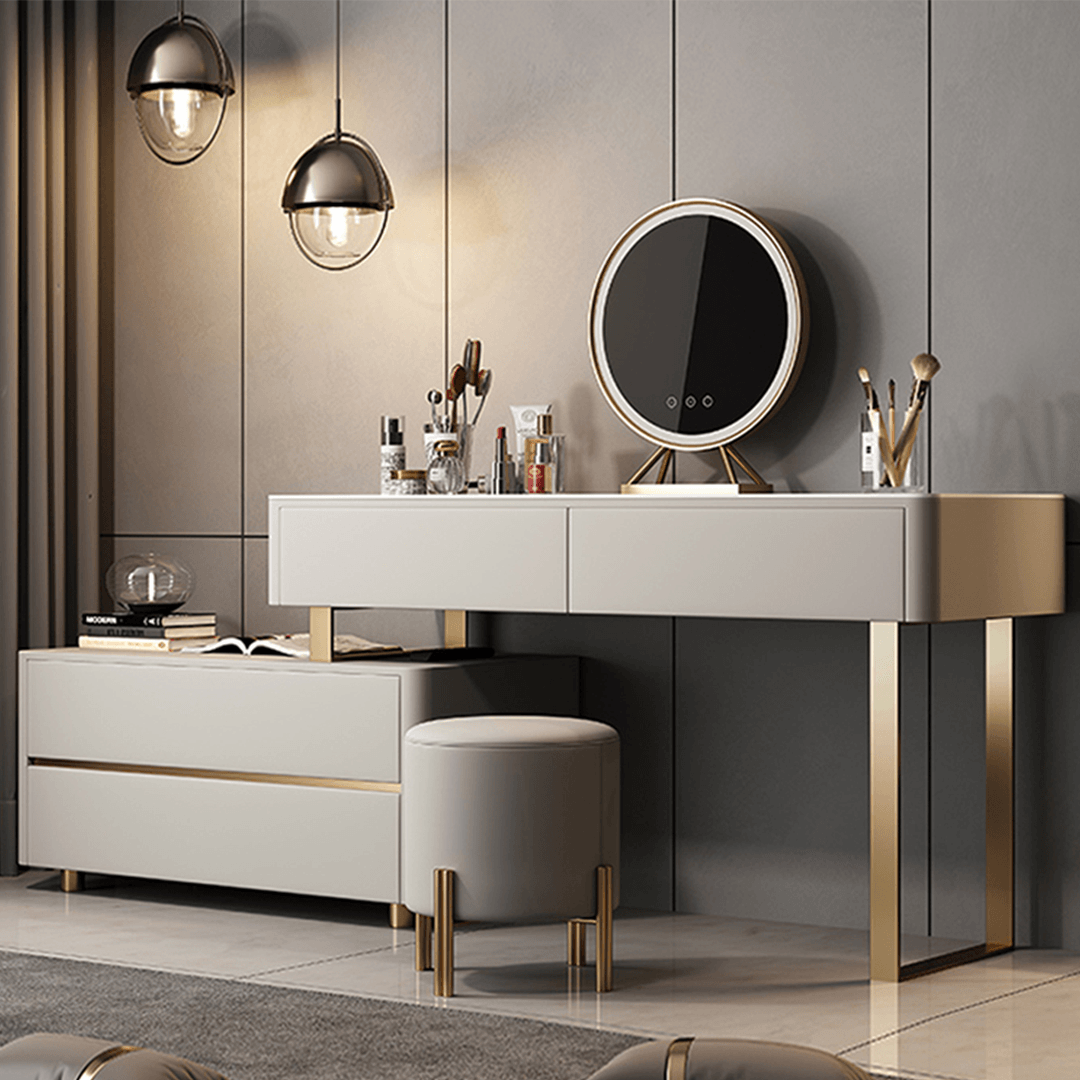 Maynard Dressing Table With Sideboard With LED Mirror