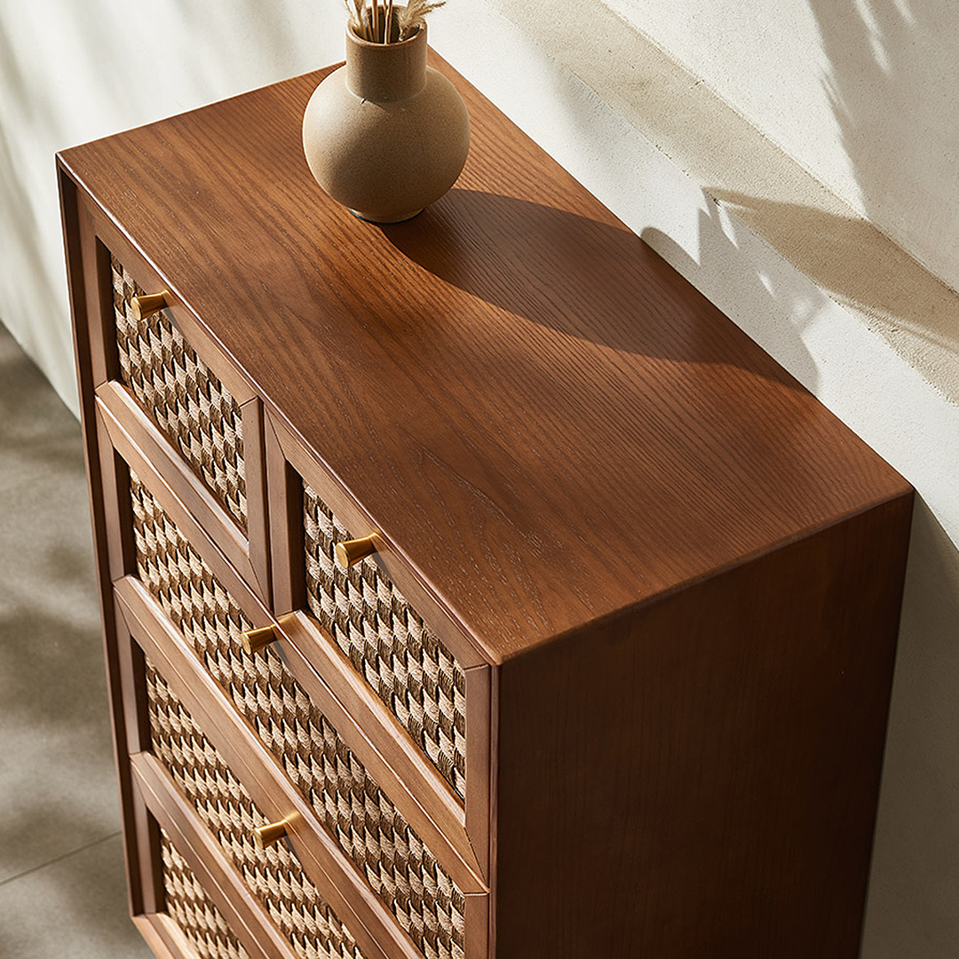 Zulu Art Deco Sideboard, Solid Wood, Walnut