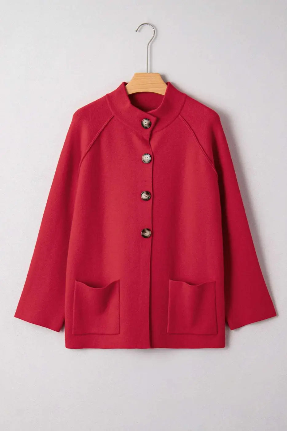 Red Collared Wrap Cardigan Women UK