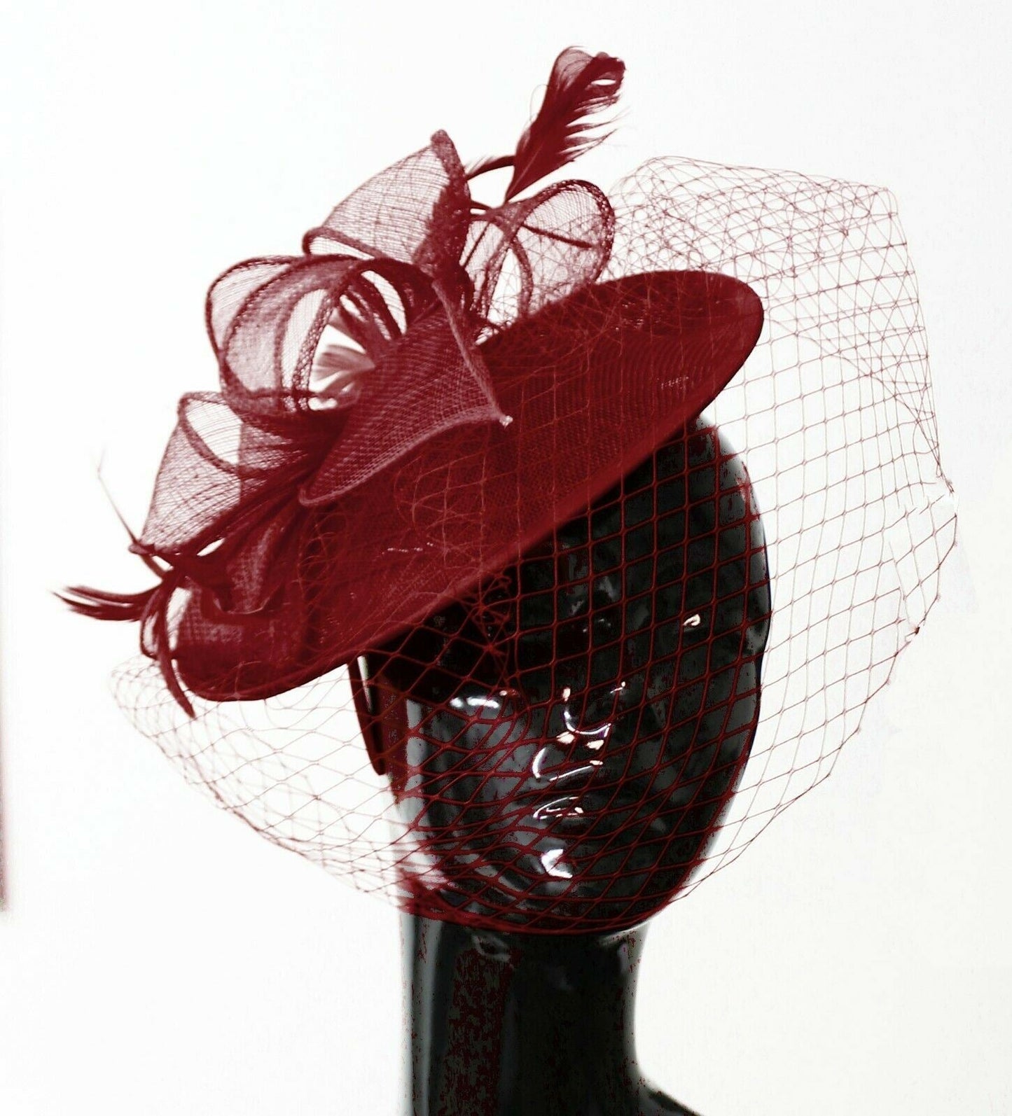 Medium Saucer Sinamay Headband Fascinator Wedding Ascot Hat Hatinator Birdcage Veil