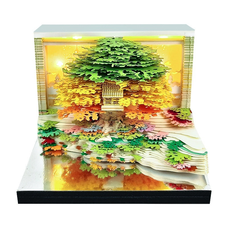 2026 Paper Carving Calendar Desktop Ornament 3D Notebook