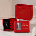 Valentine's Day Gift Ring Necklace Rose Jewelry Box