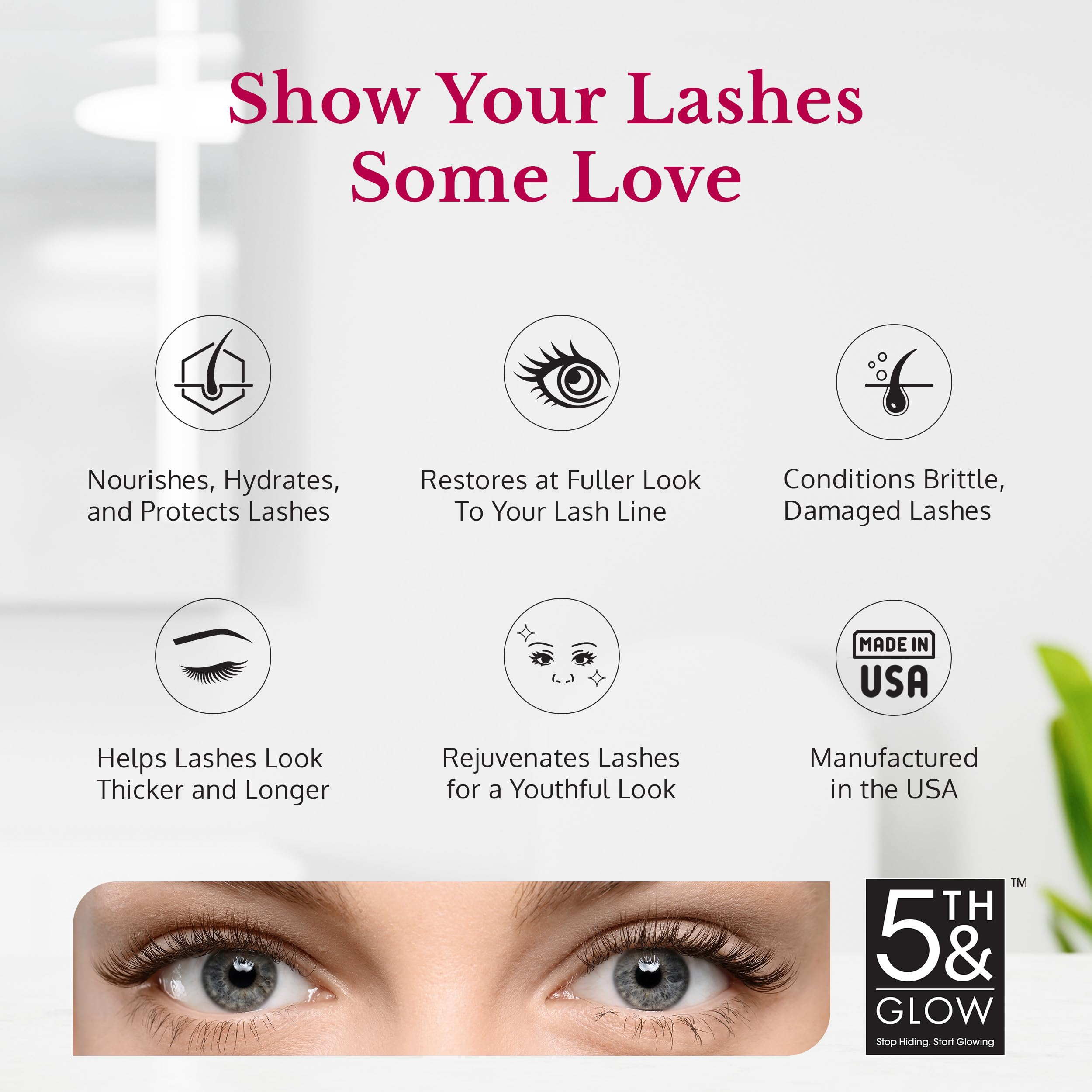 Miracle Lash Serum by 5th & Glow – Nourish, Hydrate & Strengthen Lashes
