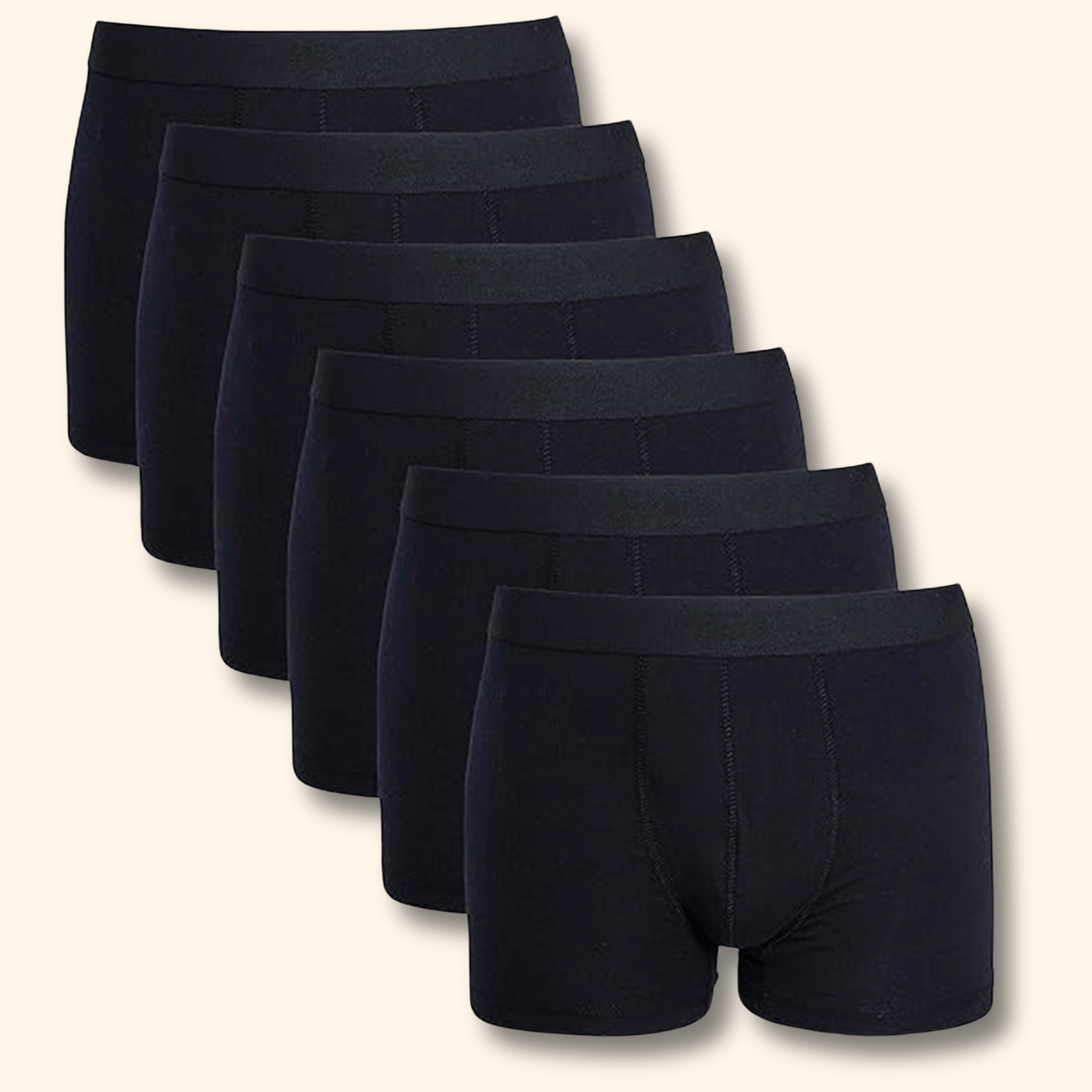 6 Pack Black Cotton Stretch Boxer Shorts Menswear Classic Breathable Comfort Fit Activewear Underwear for Men MB03 by Sock Stack
