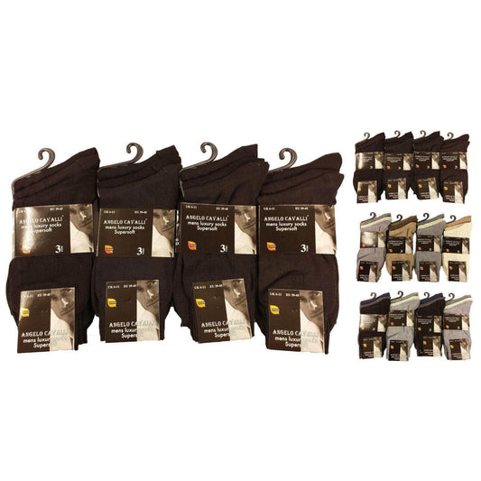 6 Pairs Mens Luxury Super Soft Cotton Modal Dress Socks Lightweight Comfortable Breathable Formal Business Socks in Assorted Colours UK Sizes 6-11 EU Sizes 39-45 by Sock Stack