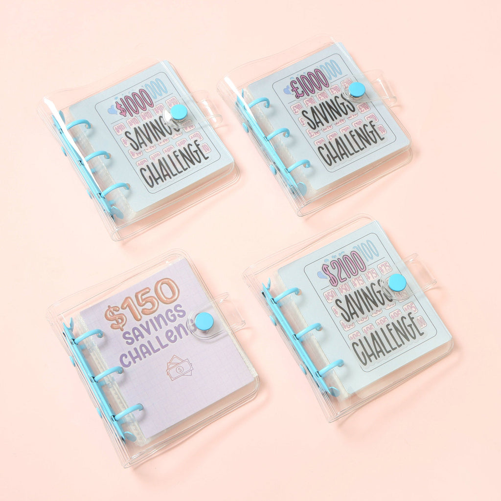 In Stock PVC3 Hole Mini Money Saving Challenge Loose-leaf Binder With Envelope SavingBinder Savings Storage Storage Book