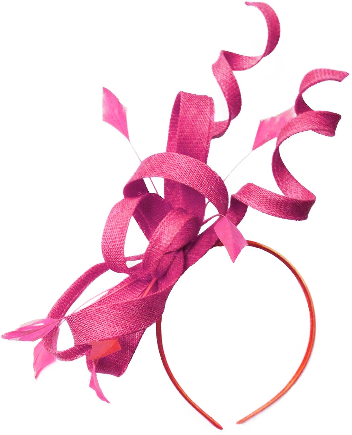 Caprilite Fuchsia Swirl Loop Sinamay Headband Fascinator for Women Wedding Ascot Races