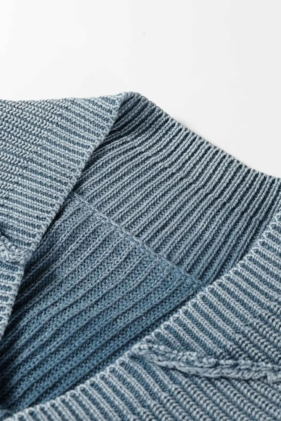 Stonewash Patchwork Knit Open Cardigan Women UK