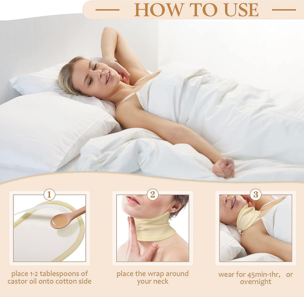 Organic Castor Oil 2 Piece Pack with a Bamboo Neck Wrap