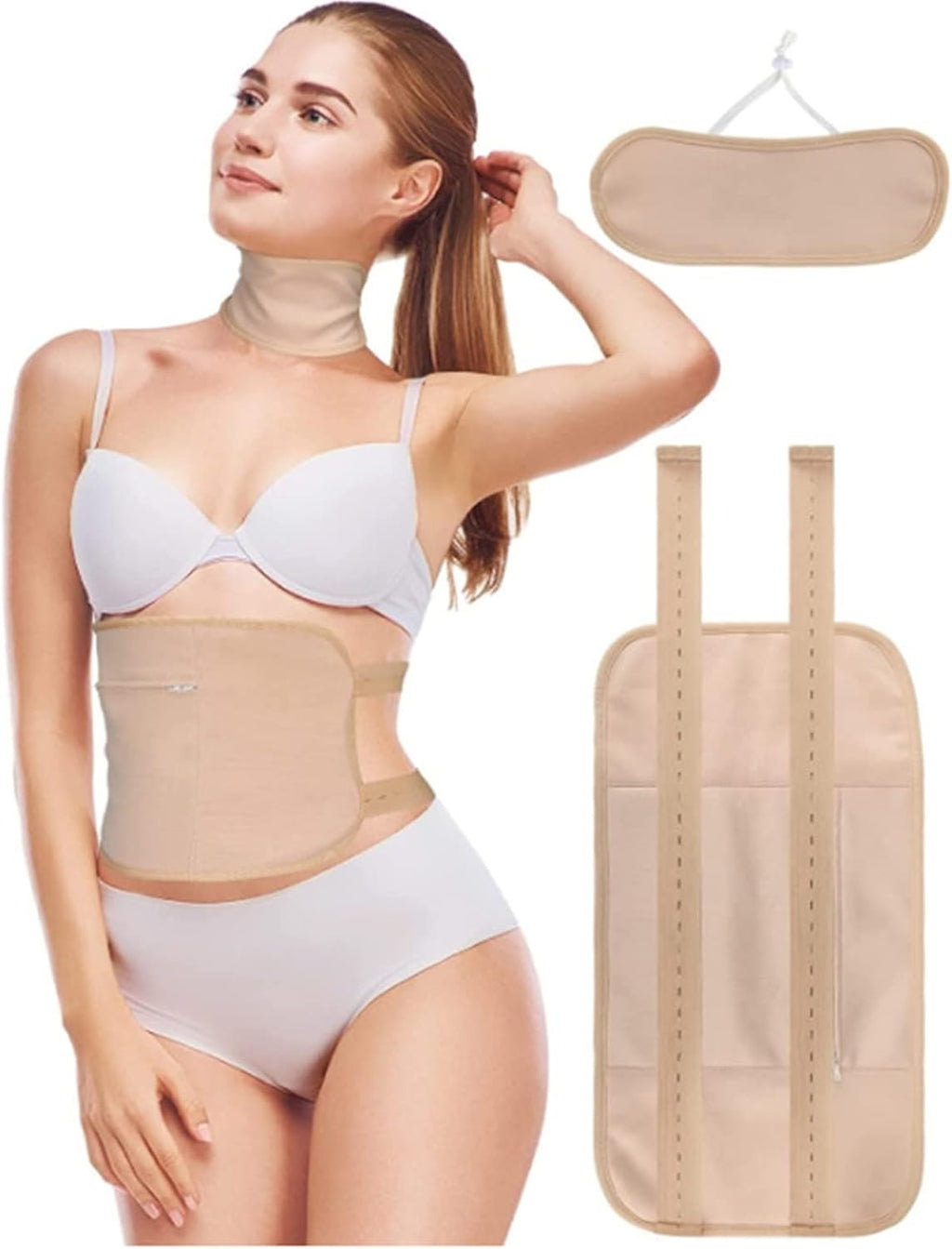 Organic Castor Oil 3 Piece Pack with a Body & a Neck Wrap (Up to 40" Waist)