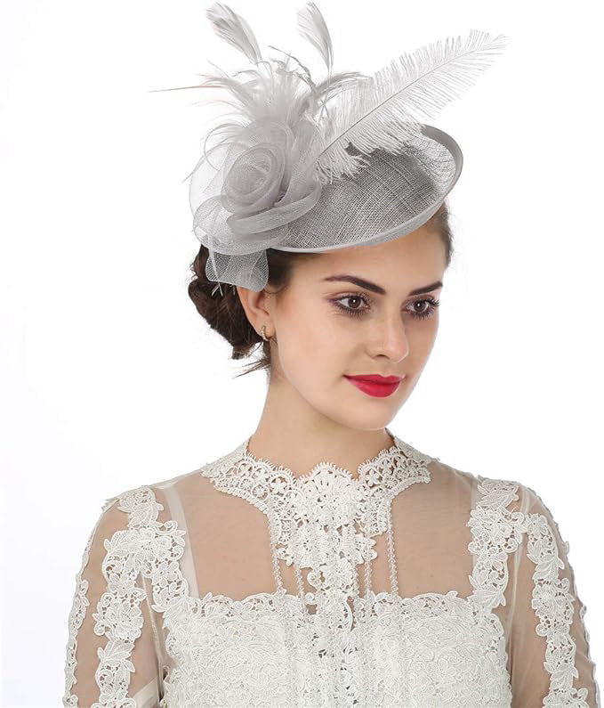 Sinamay Base Flower Fascinator on Headband