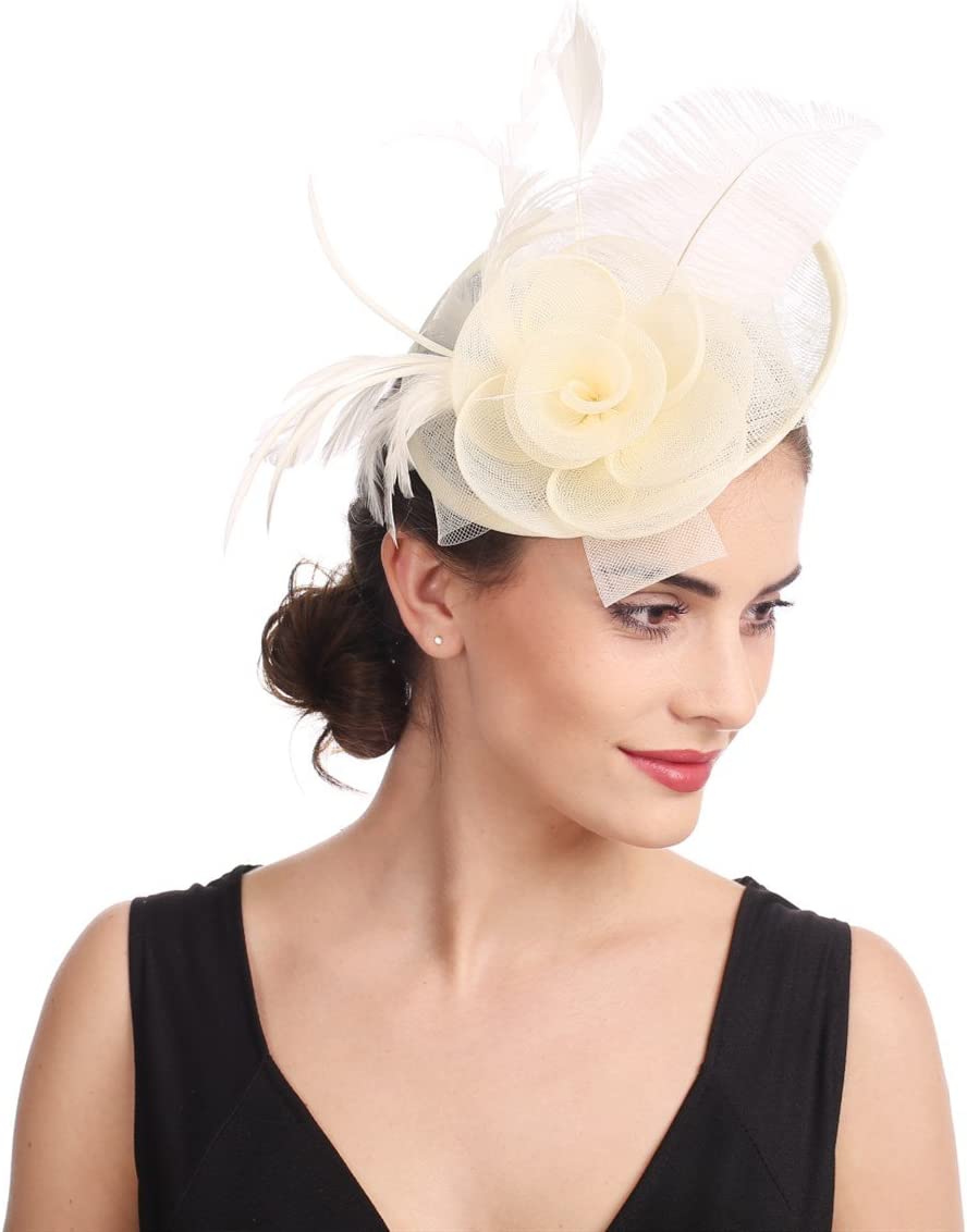 Sinamay Base Flower Fascinator on Headband