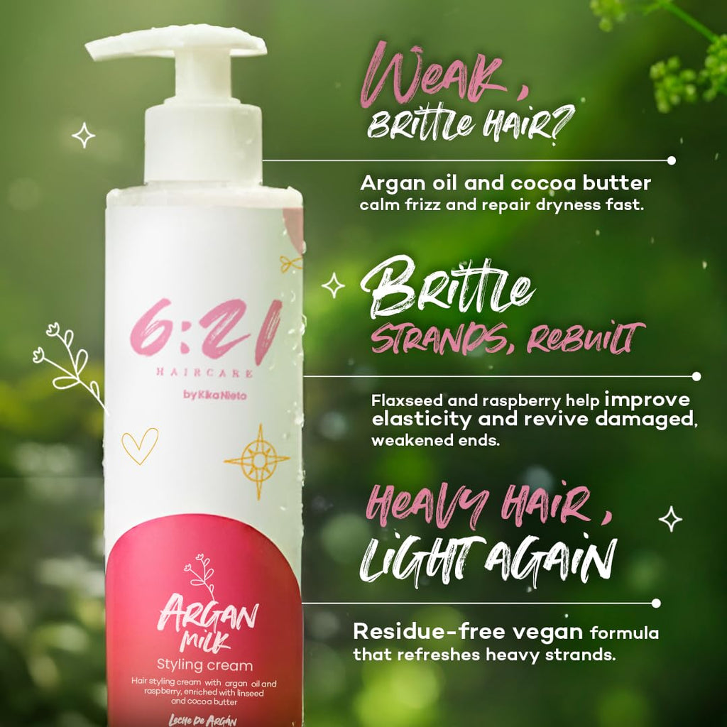 621 by Kika Nieto Argan Milk Leave-In Conditioner | Detangle, Heat Protect, Color Safe