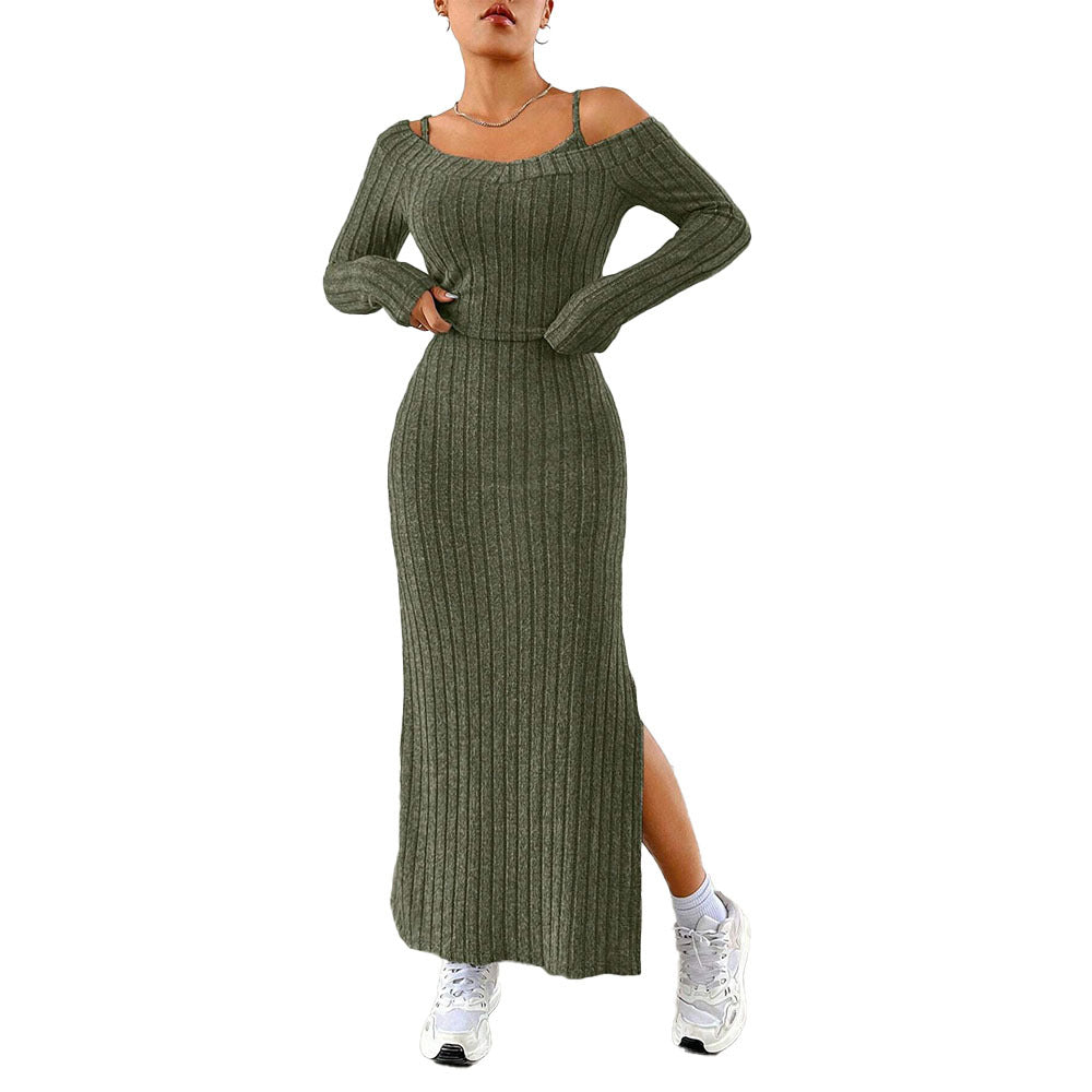 Women's Simple Elegant Fashion Set Strapless Dress