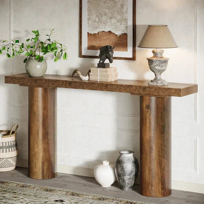 160cm Console Table, Long Rustic Sofa Table Bar Table
