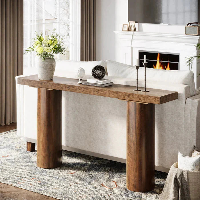 160cm Console Table, Long Rustic Sofa Table Bar Table