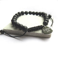 Personalised Men's Black Agate Beaded Bracelet