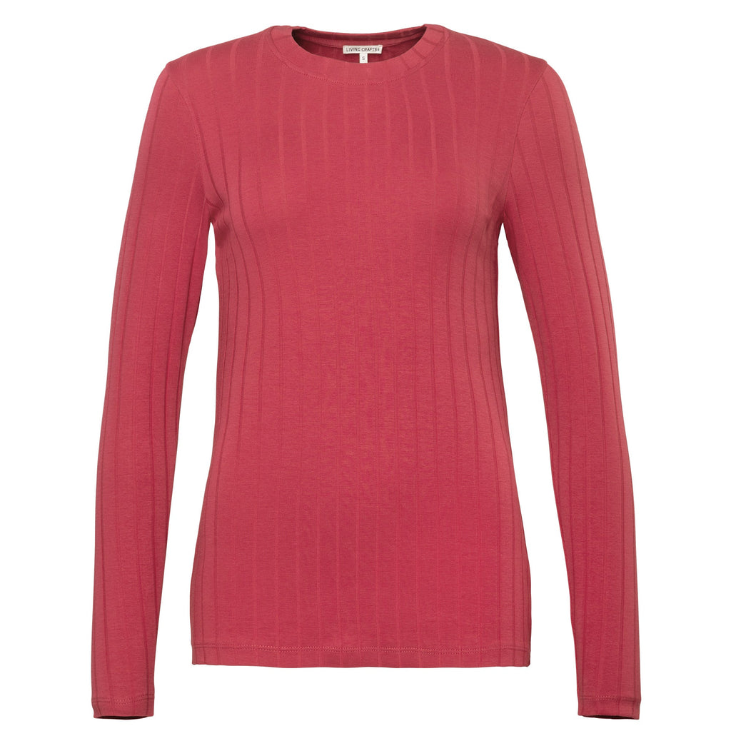 Organic Cotton Ribbed Long Sleeve T-shirt: Womens