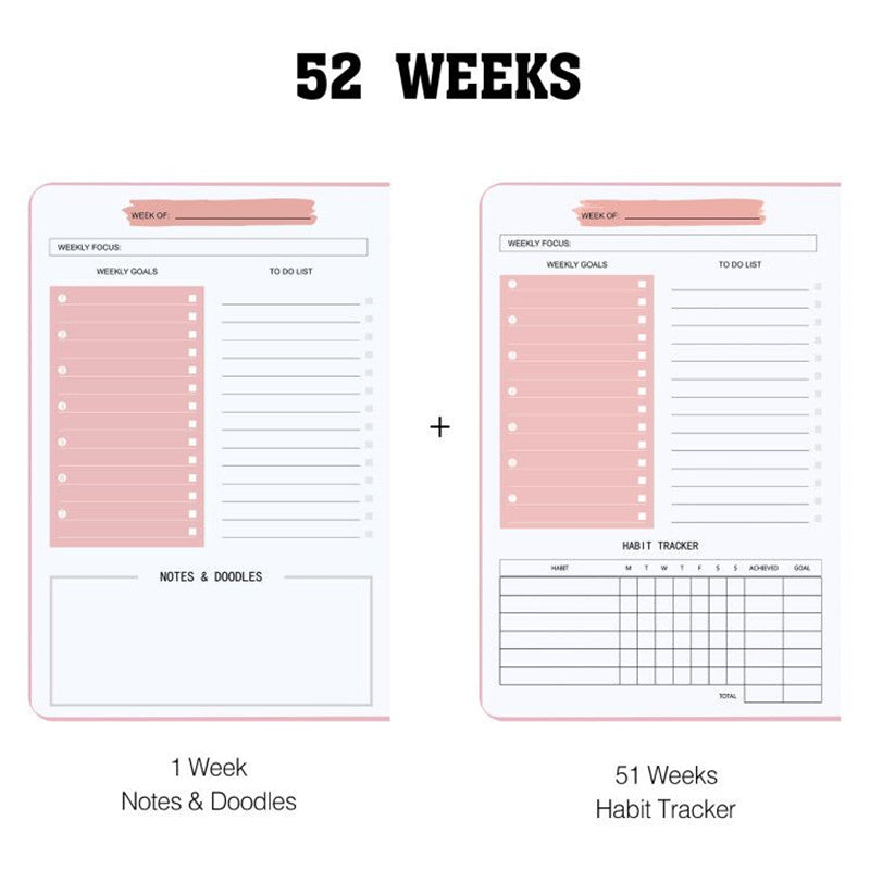 Non Dated Daily Weekly Monthly Planner Agenda Notebook Diary