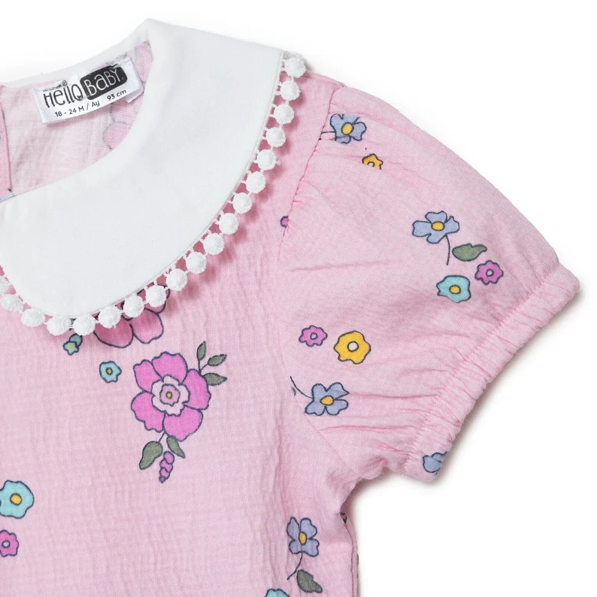 HelloBaby Baby Shirt Collar Short Sleeve Dress (6-9 Months to 4-5 Years)