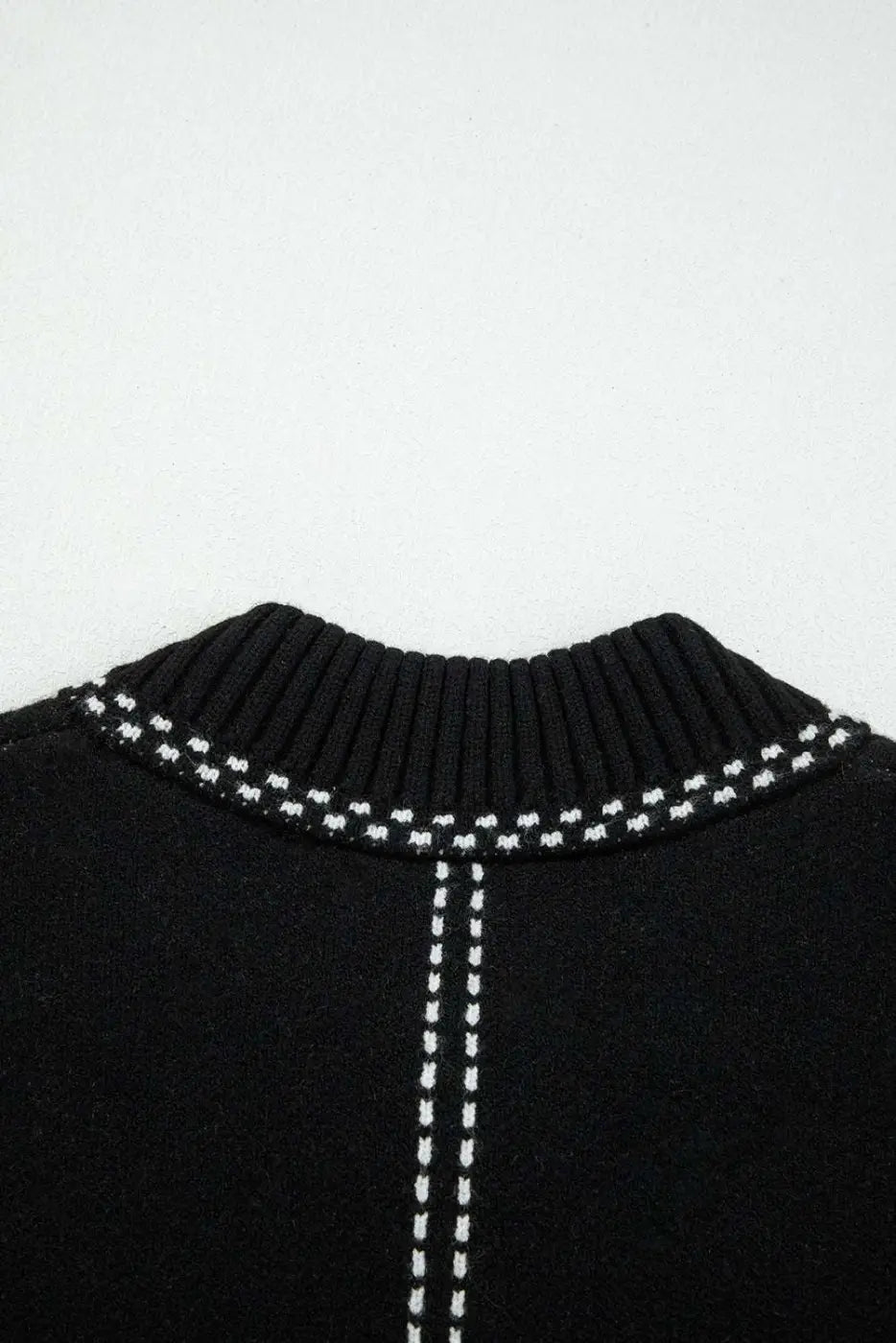 Black Contrast Trim Knit Cardigan Women UK