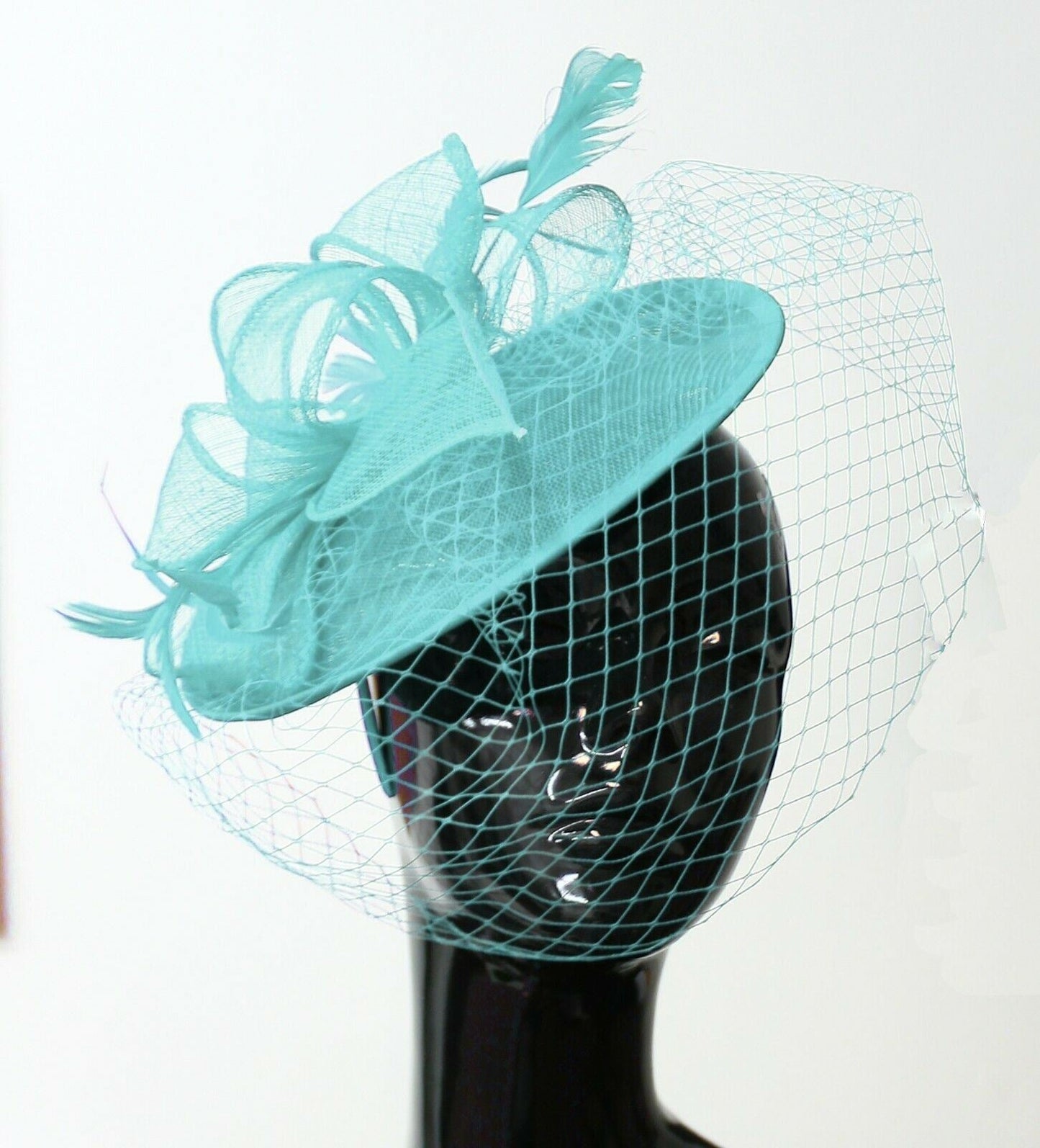 Medium Saucer Sinamay Headband Fascinator Wedding Ascot Hat Hatinator Birdcage Veil