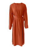 Plus Size Lace Up Muslim Women's Dress