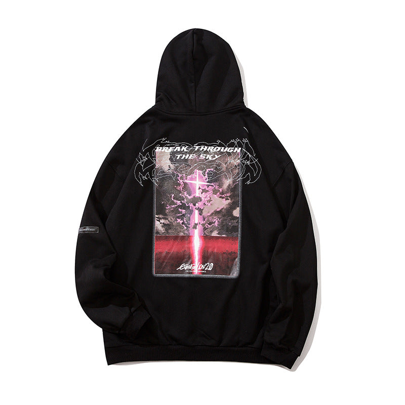Dark Gothic Printed Cardigan Hooded Sweater