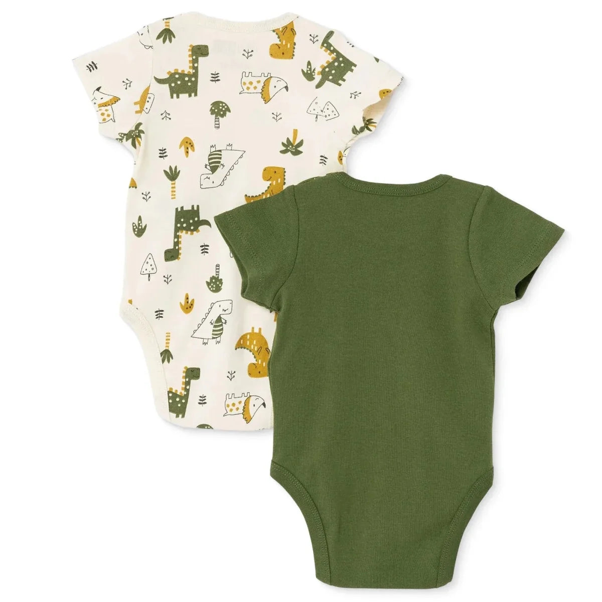 HelloBaby 2 Pack Dinosaur Print Short Sleeve Baby Bodysuits (1-3 Months to 2-3 Years)