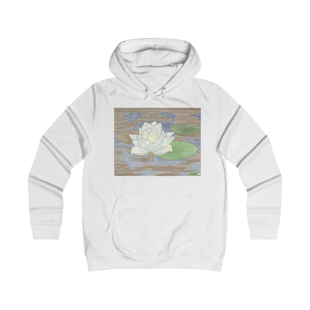 Lotus Watercolor Hoodie — Tranquil Floral College Style