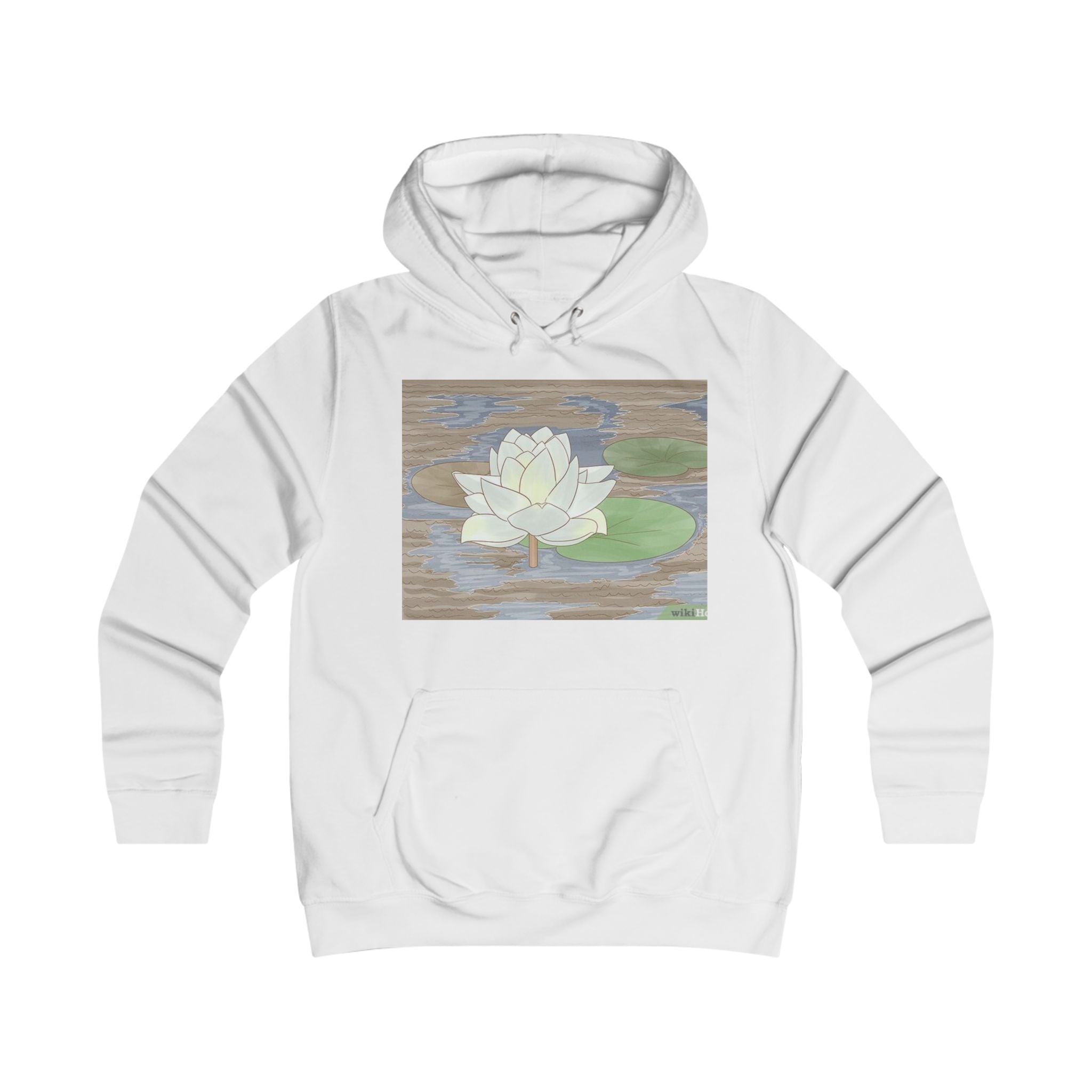 Lotus Watercolor Hoodie — Tranquil Floral College Style