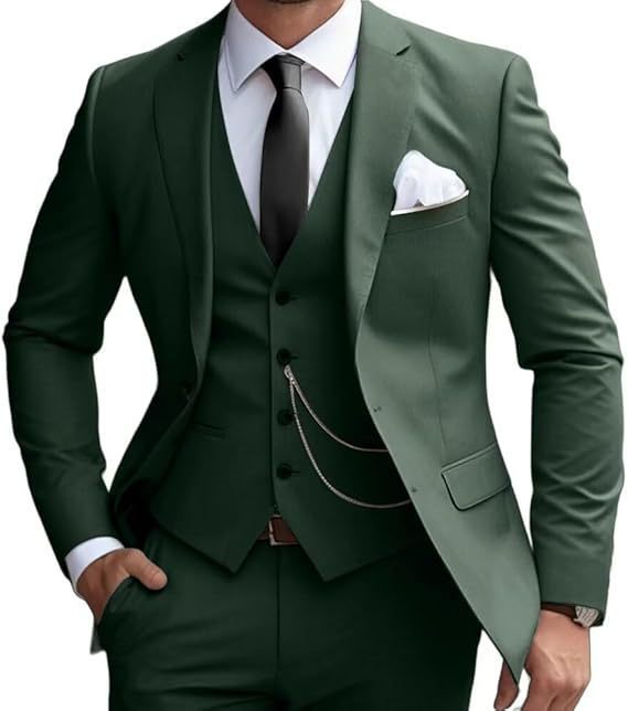 Men's Premium Slim Fit 3-Piece Business Suit - Formal Wedding Banquet Tuxedo Set
